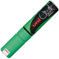 Маркер меловой Uni Chalk PWE-8K флуоресцентный зеленый, 8мм, скошенный наконечник, для окон и стекла