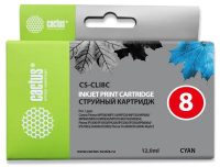 Картридж струйный Cactus CS-CLI8C голубой (12мл) для Canon Pixma MP470/MP500/MP510/MP520/MP530 MP600