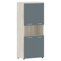 Шкаф с комплектами малых дверей и топом TLHC 85.4 Серо-голубой/Сосна Эдмонт Z 856х450х1968 TORR LUX