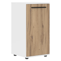 Шкаф малый узкий ELCS 42.1 Дуб Денвер светлый/Черный/Белый 426х430х832 EDIS