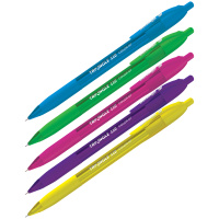 Шариковая ручка автоматическая Berlingo Triangle 110 RT Color синяя, 0.7мм, корпус ассорти