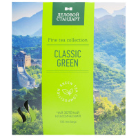 Чай Деловой Стандарт Classic Green, зеленый, 100 пакетиков