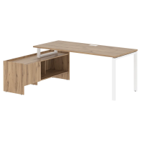 Стол с тумбой EUCT 19814 Дуб Денвер светлый/Белый 1960х1400х750 EDIS