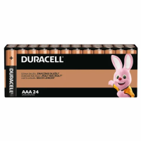 Батарейки КОМПЛЕКТ 24 шт., DURACELL Basic ОРИГИНАЛ, ААА (LR03, 24А), алкалиновые, мизинчиковые, Б006