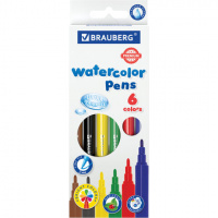 Фломастеры для рисования Brauberg Premium ультрасмываемые 6 цветов, классические, вентилируемый колп