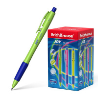 Ручка шариковая автоматическая ErichKrause JOY Neon, Ultra Glide Technology, синяя