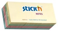 Блок для записей с клейким краем Hopax Stick'n 38х51мм, 4 цвета, пастельный, 100 листов, 12 шт/уп