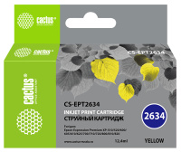 Картридж струйный Cactus CS-EPT2634 26XL желтый (12.4мл) для Epson Expression Home XP-600/605/700/80