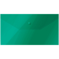 Пластиковая папка на кнопке Officespace зеленая, C6, 150мкм