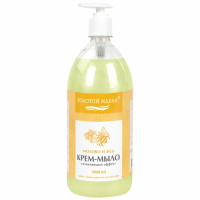 Мыло-крем жидкое 1 л, ЗОЛОТОЙ ИДЕАЛ 'Молоко и мёд', дозатор, 609427