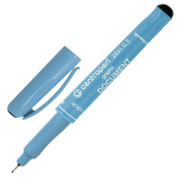 Ручка капиллярная Centropen Document 2631 черная, 0.3мм, голубой корпус