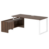 Стол с тумбой EQCT 19814 Дуб Денвер темный/Белый 1960х1400х750 EDIS