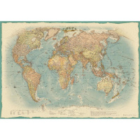 Настенная карта Атлас Принт Мир политическая, М-1:22 000 000, 154х107см, в стиле ретро