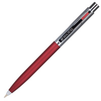 Ручка подарочная шариковая BRAUBERG 'Cornetto', СИНЯЯ, корпус серебристый с бордовым, линия письма 0