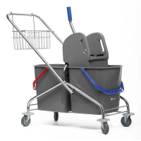 Тележка уборочная Merida 2х23л, с отжимом, металлический каркас, HFW102