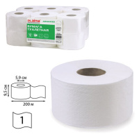 Туалетная бумага Laima Классик 126093, в рулоне, белая, 200м, 1 слой, 12 рулонов
