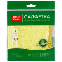 Салфетка для уборки OfficeClean 'Стандарт', микрофибра, 30*30см, 1шт., европодвес