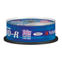 Диск DVD-R Verbatim 4.7Gb, 16x, Cake Box, 25шт/уп, Print