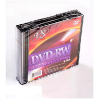 Диск DVD-RW Vs 4.7Gb, 4х, Slim Case, 1шт/уп