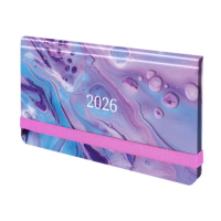 Еженедельник датированный 2026 с резинкой 171х93 мм, BRAUBERG, твердый, УФ-ЛАК, 64 л., 'Мрамор', 117