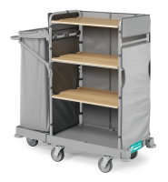 Тележка Green Hotel 900 TTS, 3-стор.покрытие, скл. держатель мешка 120л, колёса O 125мм, 0H003900