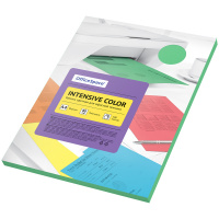 Бумага цветная OfficeSpace 'Intensive Color', A4, 80 г/м?, 100л., (зеленый)