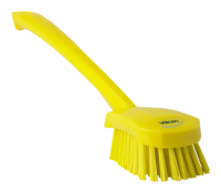 Щетка с ручкой Vikan 415мм, жесткий ворс, желтый, 41866
