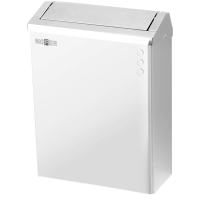 Мусорное ведро Nofer нерж.сталь 23л, белое, настенное, с крышкой, 14079.W