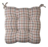 Tarrington House Сидушка белая-голубая-коричневая с тафтингом 200г, 40 x 40см