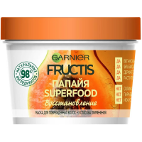 Маска для волос Garnier Fructis Superfood Папайя 3в1 восстанавливающая для поврежденных волос, 390мл