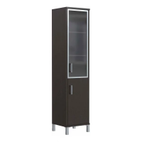 Шкаф-колонка высокий Skyland Born B431.4, венге магия, 475х450х2054мм, со стеклом в раме, правый