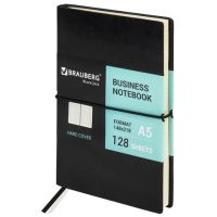 Тетрадь Brauberg Black Jack, A5, 128 листов, в клетку, на сшивке, искусственная кожа