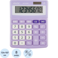 Калькулятор настольный КОМП Attache, AС-223P,8р,дв. пит, фиолет,134x107x34