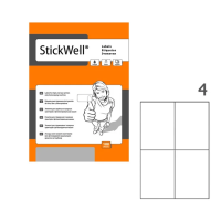 Этикетки самоклеящиеся Stickwell 11256, белые, 105x148мм, 400шт