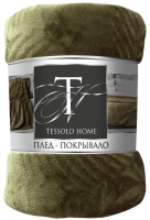 Плед Tessolo Home Листья зеленый 240 гр/м2, 200 х 220см