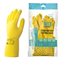 Перчатки латексные хозяйственные Hq Profiline р. XL, желтые, 73590