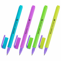 Ручка гелевая BRAUBERG 'COLOR NEON', ЧЕРНАЯ, корпус ассорти, узел 0,5 мм, линия 0,35 мм, 144120