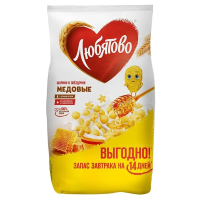 Готовый завтрак Любятово Медовые шарики и звездочки, 420г