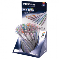 Шариковая ручка Pensan My-Tech Colored ассорти, 0.7мм, прозрачный корпус