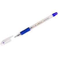 Шариковая ручка Crown Low Vis синяя, 0.7мм, прозрачный корпус