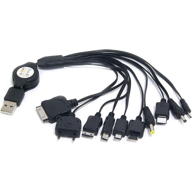фото: Адаптер USB 2.0 - 10 разъемов, рулетка, Gembird, чер, A-USBTO11B