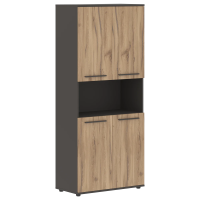 Шкаф высокий широкий EHCS 85.4 Дуб Денвер светлый/Мокко/Мокко 852х430х1967 EDIS