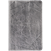 Обложка для паспорта OfficeSpace 'Silver', кожа, серебро, тиснение фольгой