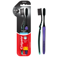 Зубная щетка Colgate Шелковые Нити с древесным углем для здоровья десен, мягкая, черная, промоупаковка 1+1