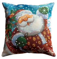 Подушка декоративная гобелен двусторонняя Новогоднее чудо, 36 x 36см