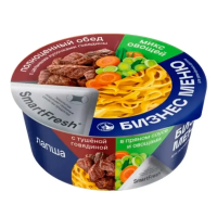 Лапша быстрого приготовления Бизнесменю говядина тушеная в пряном соусе с овощами, 110г