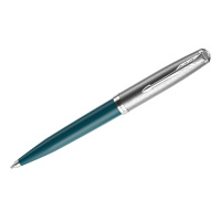 Ручка шариковая Parker '51 Teal Blue CT', черная, 1,0мм, поворот., подарочная упаковка