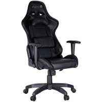 Кресло геймера Helmi Control HL-G09, экокожа, черная, 2 подушки, крестовина пластик