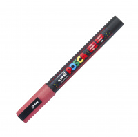 Маркер акриловый Uni Posca PC-3ML красный с блестками, 0.9 - 1.3 мм, круглый