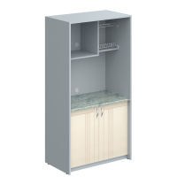 Шкаф для посуды Skyland SCB 120.3ML, бук тиара/металлик, 1030х600х2000мм